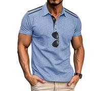 Chemise Homme Manche Courte Col Mao Bleu Clair Polo Coton Rugby L Manches Courtes Tee Shirt Blanc Securite Uni Slim Fit Acheter en Ligne Tshirt Fete des Peres de Marque Polo Rugby Homme Bleu Clair L