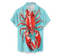 Chemise Homme, Manches Courtes Button Down Shirts Décontracté Imprimé Été Regular Fit Plage, Séchage Rapide
