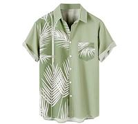 Chemise Homme Manches Courtes d'Été Coupe Classique Décontractées Respirant Chemise habillée Formelle avec Poche pour été Hawaii Holiday Beach Party Hommes Chemises à Fleurs Hawaïennes