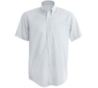 Chemise homme manches courtes Kariban Oxford - Blanc - Col boutonné - Coupe Regular L