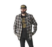 Chemise Homme Manches Longues, Chemise à Carreaux, Coupe Droite Tyler, Noir/Blanc/Jaune M