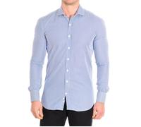 Chemise homme manches longues col revers fermeture boutonnée FORFAR05-Rayures bleu-blanc 38