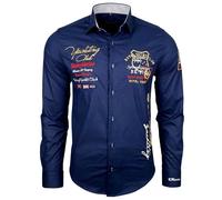 Chemise Homme Manches Longues | Idéale pour la Ville et Sorties Décontractées | Subliminal Mode BX508 | Bleu Marine 3XL XL