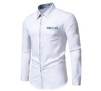 Chemise Homme Manches Longues Slim Fit Chemise Décontractée à Carreaux Chemises d'affaires Confort Fit Chemises Manches Longues Homme Chemise Slim Fit Business Classique Boutonnée