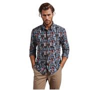 Chemise homme manches longues - YVES ENZO - STRETCH - Motifs DIGITAL - Slim fit - Bleu S