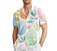 Chemise Homme Mode Décontractée Col Crew Graphique Manches Courtes Imprimée Complètement Poitrine Dieu Croix Haut pour Hommes(f-White, M)