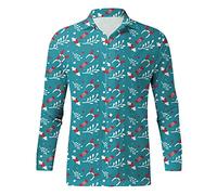 Chemise Homme Noel Chemise Hiver Tenue De Noel, Chemises Homme Noël Élégant Et Chic Shirt Hauts De Noël Manches Longues Boutonnées Revers Imprimé De Christmas Casual Funky Coupe Cintrée