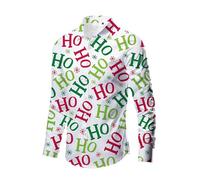 Chemise Homme Noel Humour - Chemise Habillée À Manches Longues Pours Automne Décontracté Impression de Noël 3D Chemise Hawaïenne Hauts (Green XXL)