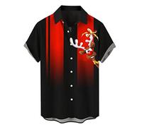 Chemise Homme Noel Humour - Chemises de Noël Imprimées Pours Chemises de Plage Boutonnées À Manches Courtes pour (Green XXL)