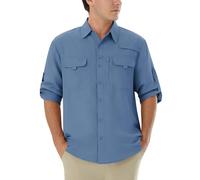 Chemise Homme Outdoor Protection Solaire UPF 50+ Longue Randonnée Pêche Top | Chemise technique déperlante et à séchage rapide UPF 50+, idéale pour randonnée, pêche, camping, voyage, marche et trekking