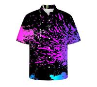 Chemise Homme Paillettes, Chemise Lin Homme Manches Courtes Strass et Paillettes Homme Chemise Repassage Facile Chemise Crochet Homme Chemise Homme SoiréE Chemise ColoréE Deguisement Disco Homme Xxl