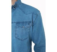 Chemise homme Premium Basic Chemise de loisirs épaisse Chemise unie Manches longues Slim-Fit 100% Coton S Bleu Jeans