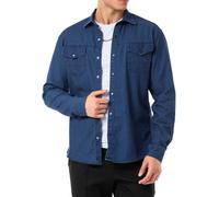 Red Bridge Chemise décontractée en jean avec poche poitrine pour homme, bleu foncé, XL