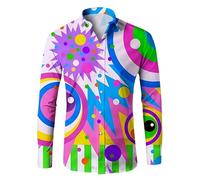 Chemise Homme sans Repassage - Chemise décontractée pour Homme à Manches Longues avec Impression numérique Tendance et Design Complet pour Un Style Urbain Moderne