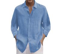 Chemise Homme sans Repassage - Chemise décontractée pour Homme à Manches Trois idéale pour la Saison Printemps-été avec Un col Classique et Une Coupe Moderne