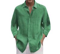 Chemise Homme sans Repassage - Chemise décontractée pour Homme à Manches Trois idéale pour la Saison Printemps-été avec Un col Classique et Une Coupe Moderne