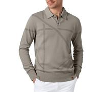 Chemise Homme sans Repassage - Chemise en Tricot Décontractée avec Col Brodé Tissu Respirant Et Confortable Idéale pour Un Usage Quotidien (Brown S)