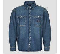 Chemise hommes Dickies MECHANIC DENIM SHIRT LS KHAKI TINTED BLUE Bleu EU S