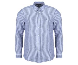 Chemise hommes Tommy Hilfiger LINEN BENGAL STRIPE RF SHIRT Bleu EU S