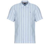 Chemise hommes Tommy Hilfiger LINEN BLEND STRIPED SS RF SHIRT Bleu EU M