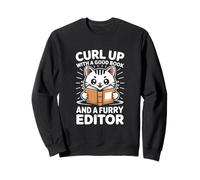Chemise Humoristique avec Chat lisant l'humour littéraire pour Les Amateurs de Livres Sweatshirt