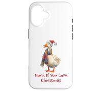 Chemise Humoristique en Forme d'oie Honk If You Love Christmas Goose Coque pour iPhone 16