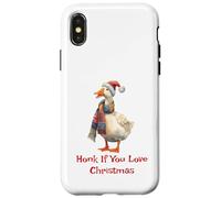Chemise Humoristique en Forme d'oie Honk If You Love Christmas Goose Coque pour iPhone X/XS