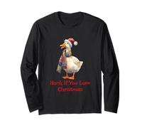 Chemise Humoristique en Forme d'oie Honk If You Love Christmas Goose Manche Longue