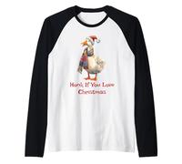 Chemise Humoristique en Forme d'oie Honk If You Love Christmas Goose Manche Raglan