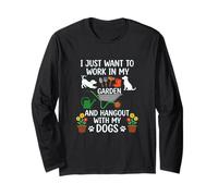 Chemise « I Just Want to Work in My Garden » avec des Chiens Manche Longue