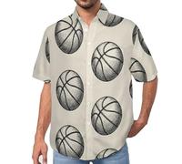 Chemise Illustrations Dessinées Main Football avec Boutonnière - Chemise Hawaïenne pour Homme - Manches Courtes - Imprimé Sports L'Athlétisme - Chemises de Plage Décontractée pour Adulte