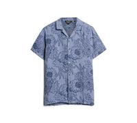 Chemise imprimÃ©e Ã col ouvert en lin Superdry Bleu XL