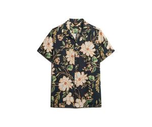 Chemise imprimÃ©e Ã col ouvert en lin Superdry Bleu XL