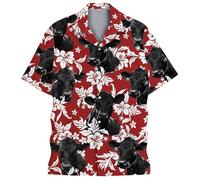 Chemise imprimée décontractée à manches longues pour homme avec motifs élégants pour un usage quotidien et les activités de plein air d'été, rouge pastèque, S