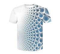 Chemise imprimée pour homme, t-shirt fantaisie à imprimé géométrique 3D, chemises d'été à manches courtes, col rond, t-shirts de plage amusants et moches, chemise d'été légère et décontractée