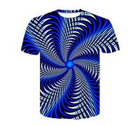 Chemise imprimée pour homme, t-shirt fantaisie à imprimé géométrique 3D, chemises d'été à manches courtes, col rond, t-shirts de plage amusants et moches, chemise d'été légère et décontractée