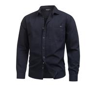 Indicode Hommes INBroidy Shirt | Chemise à Manches Longues 100% Coton Dark Navy XXL