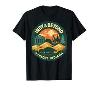 Chemise Indy and Beyond Explore Indiana Zoo Museum Sunset T-Shirt