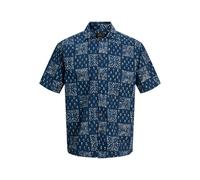 Jack & Jones Bluelyon Print Dobby Short Sleeve Shirt Bleu L Homme