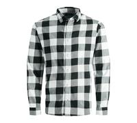 Jack & Jones Chemise Gingham Twill manches longues coupe slim Blanc S Homme