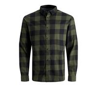 Jack & Jones Chemise Gingham Twill à carreaux Slim Fit col chemise manches longues Vert S