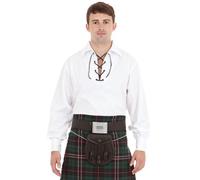 Chemise Jacobite Ghillie pour kilt écossais - Homme - XXL, Blanc