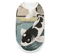 Chemise japonaise Yin Yang Koi pour chien et chat de petite et moyenne taille, tissu extensible doux et protection UV, vêtements toutes saisons pour la promenade