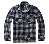 Brandit Jeff Fleece, chemise XXL Noir/Gris Noir/Gris