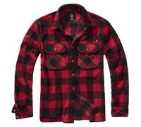 Brandit Jeff Fleece Shirt Long Sleeve, color: red/black, size: XL