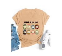 Chemise Jesus is My Jam Jesus is My Jam and I'm Here to Spread It, kaki, M