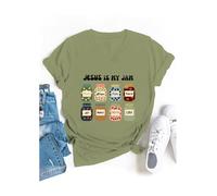 Chemise Jesus is My Jam Jesus is My Jam and I'm Here to Spread It, Vert, XL