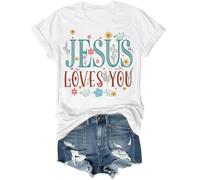 Chemise Jésus Loves You, T-shirt Jésus Loves You, Chemise I Love Jesus, Chemise Jésus Love You, Chemise Jésus, Jésus Loves You, blanc, S