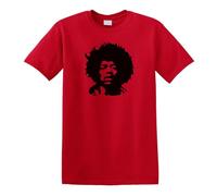 Chemise Jimi Hendrix Guitare - Style Che Guevara Pop Art des Années 70, Rouge, XL