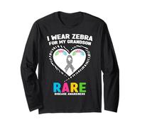 Chemise Journée des Maladies rares 2026 - Je Porte Un zèbre pour Mon Petit-Fils Manche Longue